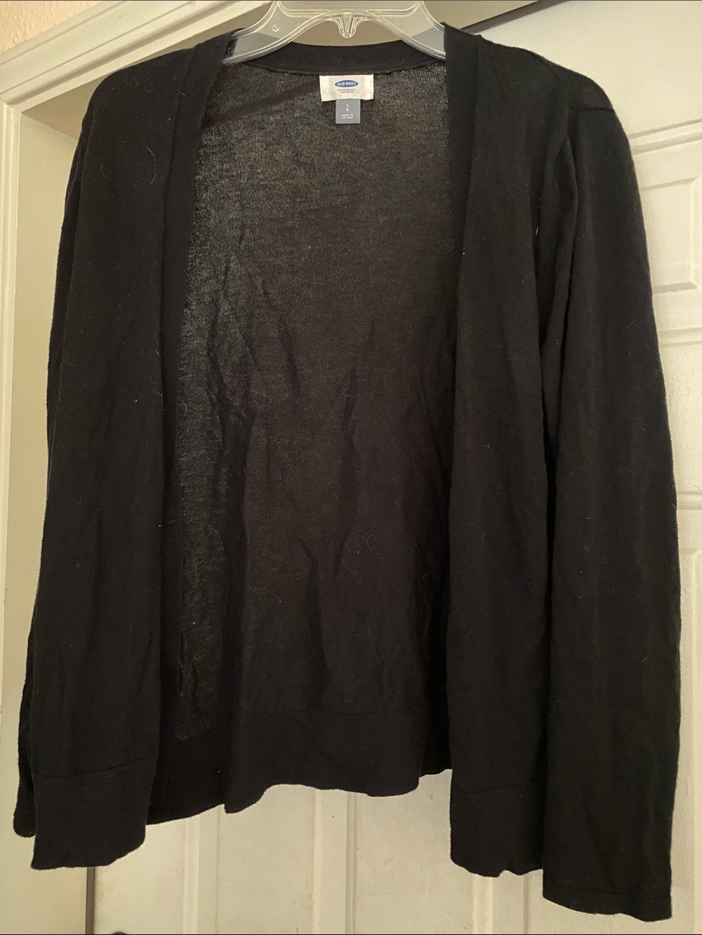 Black Open-Front Cardigan Sweater